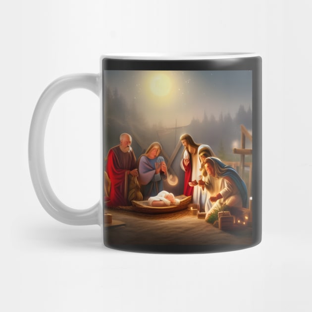 Christmas nativity scene as imagined by an AI art generator by erickphd